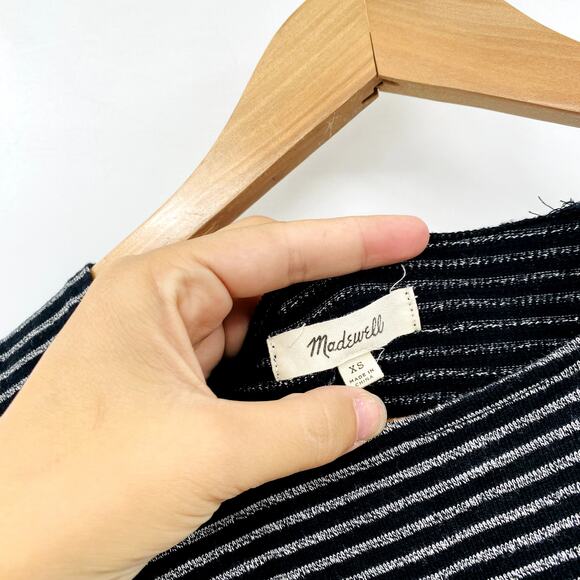 Madewell black & white striped crossover tank - Picture 3 of 4